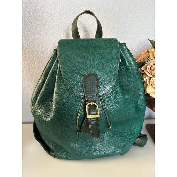 Vintage Mark Cross Rare Large Emerald Green Leather Backpack Italy #132 0700 main image 11
